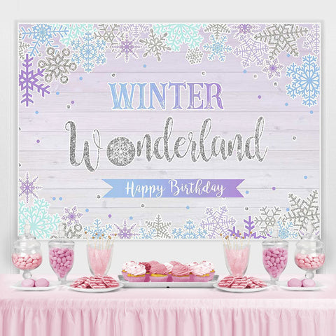 Toile de fond de photo de flocon de neige d'hiver One-derland pour anniversaire