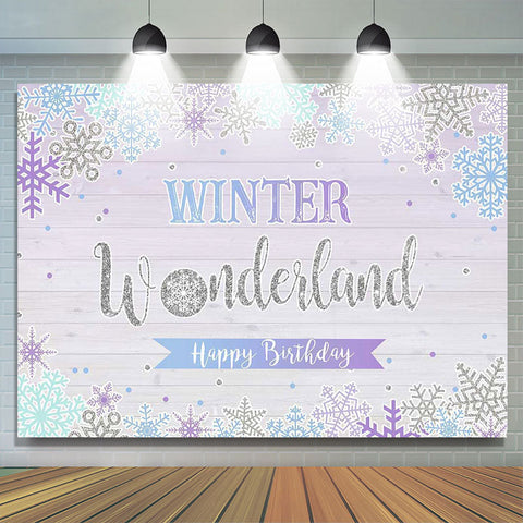 Toile de fond de photo de flocon de neige d'hiver One-derland pour anniversaire