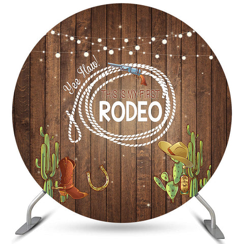 Yee Haw c'est mon premier décor en bois de cercle de rodéo