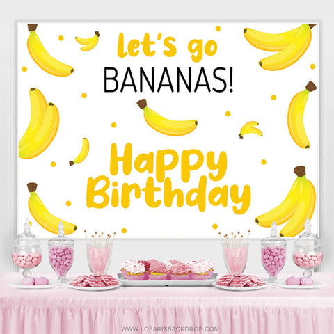 Toile de fond simple de fête d'anniversaire de bananes jaunes