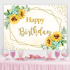 Toile de fond jaune tournesol or Bokeh joyeux anniversaire