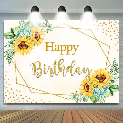 Toile de fond jaune tournesol or Bokeh joyeux anniversaire